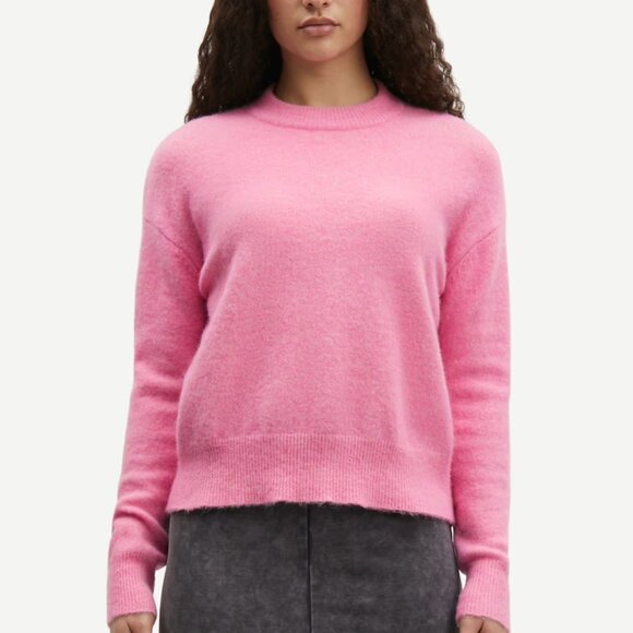 Samsoe Samsoe Anour Crewneck Alpaca Sweater Orchid Smoke Pink Size L - Picture 1 of 6